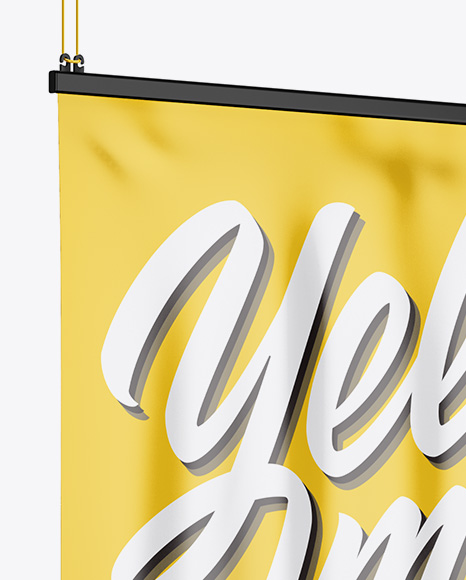 Glossy Banner Mockup - Half Side View