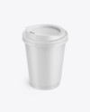 Matte Paper Coffee Cup Mockup - Front View (High-Angle Shot)