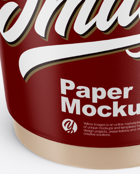 Matte Paper Coffee Cup Mockup - Front View (High-Angle Shot)