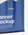 Textured Banner Mockup - Half Side View