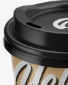 Kraft Coffee Cup Mockup - Front View (High-Angle Shot)