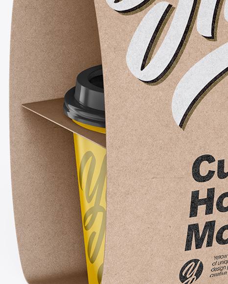 Kraft Cup Carrier Mockup