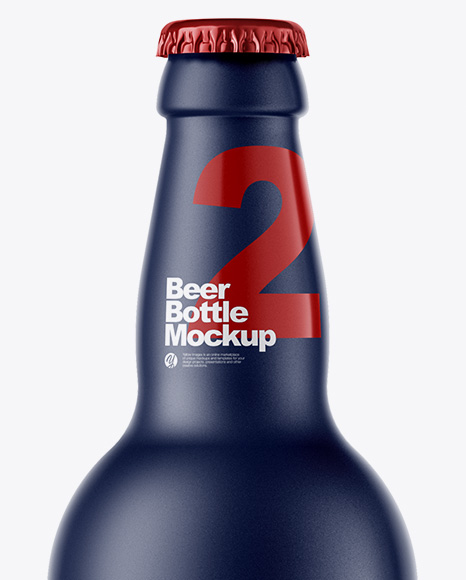 Matte Ceramic Beer Bottle Mockup