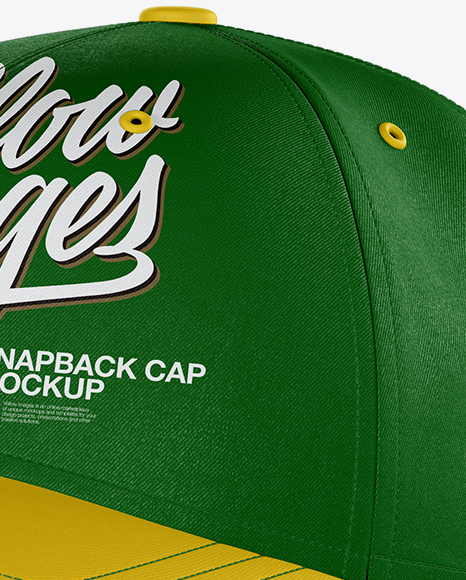 Snapback Cap Mockup - Half Side View