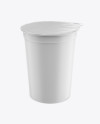 Matte Plastic Cup with Foil Lid Mockup - Front View (High-Angle Shot)