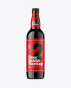 Amber Glass Bottle With Dark Beer Mockup Amber Glass Bottle With Dark Beer Mockup