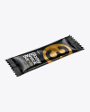 Glossy Snack Bar Mockup - Half Side View (High-Angle Shot)