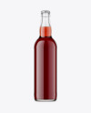 Clear Glass Bottle With Red Ale Mockup