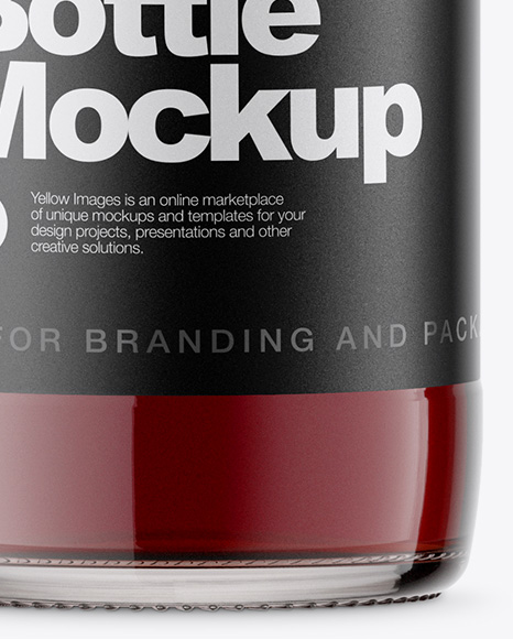 Clear Glass Bottle With Red Ale Mockup