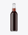 Clear Glass Bottle With Brown Ale Mockup