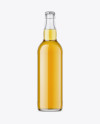 Clear Glass Bottle With Lager Beer Mockup