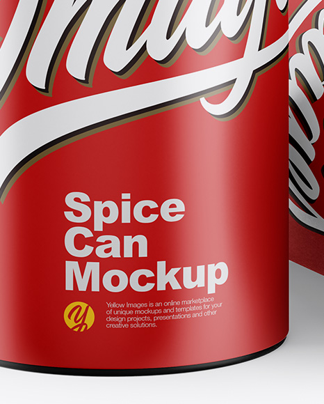 Two Matte Spice Cans Mockup