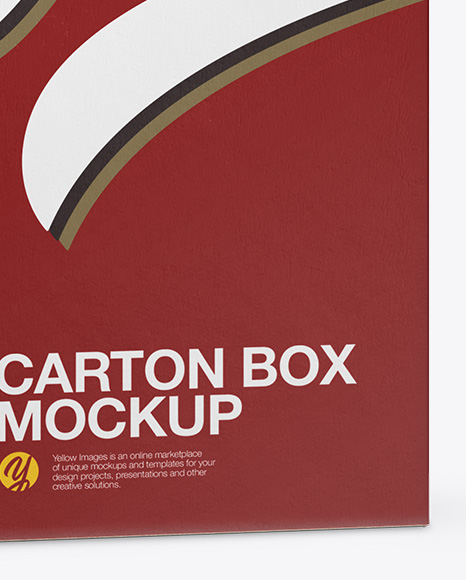 Carton Box Mockup - Half Side