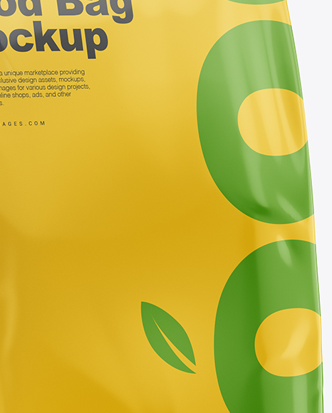 Glossy Food Bag Mockup - Half Side View