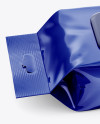Glossy Wet Wipes Pack W/ Plastic Cap Mockup - Half SIde View (High Angle Shot)