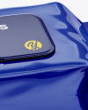 Glossy Wet Wipes Pack W/ Plastic Cap Mockup - Half SIde View (High Angle Shot)