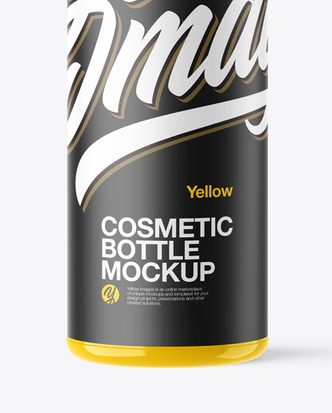 Glossy Cosmetic Bottle with Pump Mockup