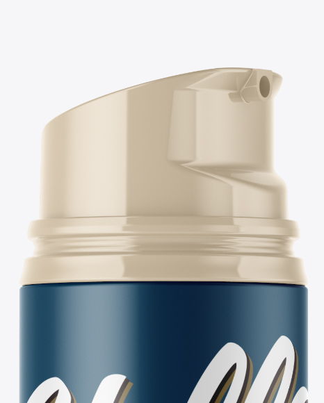 Matte Cosmetic Bottle with Pump Mockup