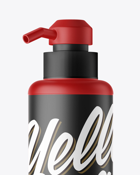 Matte Cosmetic Bottle with Pump Mockup