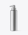 Metallic Cosmetic Bottle with Pump Mockup