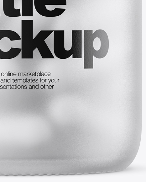 Frosted Glass Bottle With White Pills Mockup