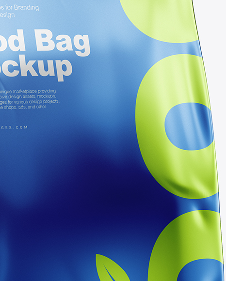 Metallic Food Bag Mockup - Half Side View