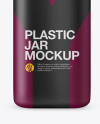 Plastic Jar in Matte Shrink Sleeve Mockup - Front View