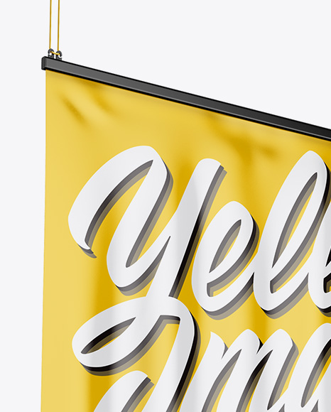 Glossy Banner Mockup - Half Side View