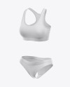 Women`s Underwear Kit Mockup - Front Half Side View