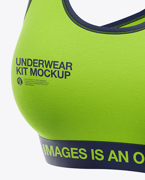 Women`s Underwear Kit Mockup - Front Half Side View - Free Download