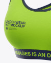 Women`s Underwear Kit Mockup - Front Half Side View