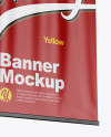 Matte Banner Mockup - Half Side View