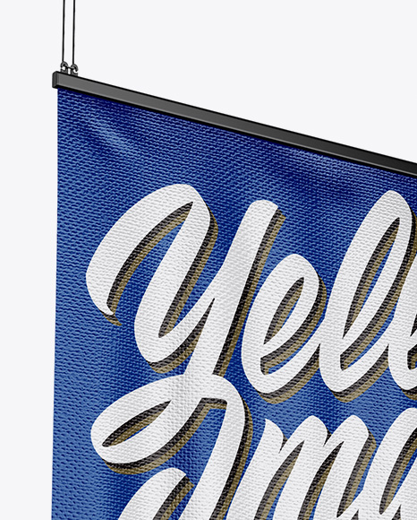 Textured Banner Mockup - Half Side View