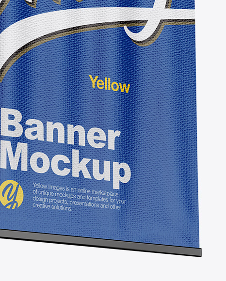 Textured Banner Mockup - Half Side View