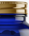 Dark Blue Glass Bottle With Pills Mockup