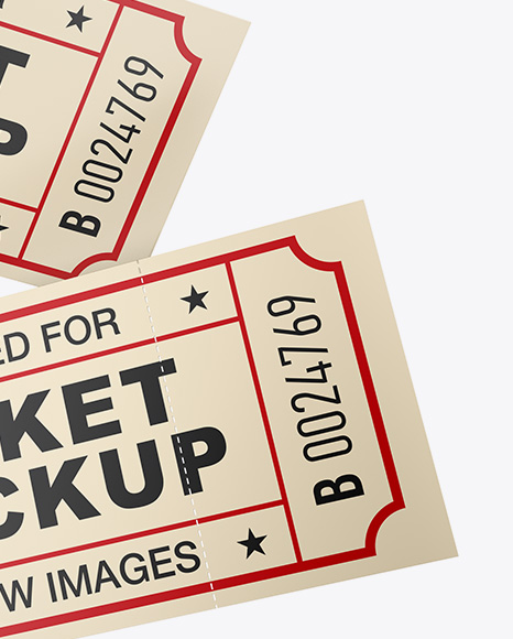 Two Matte Paper Tickets Mockup