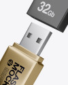 Two Metallic USB Flash Drives Mockup