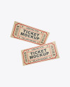 Two Textured Paper Tickets Mockup