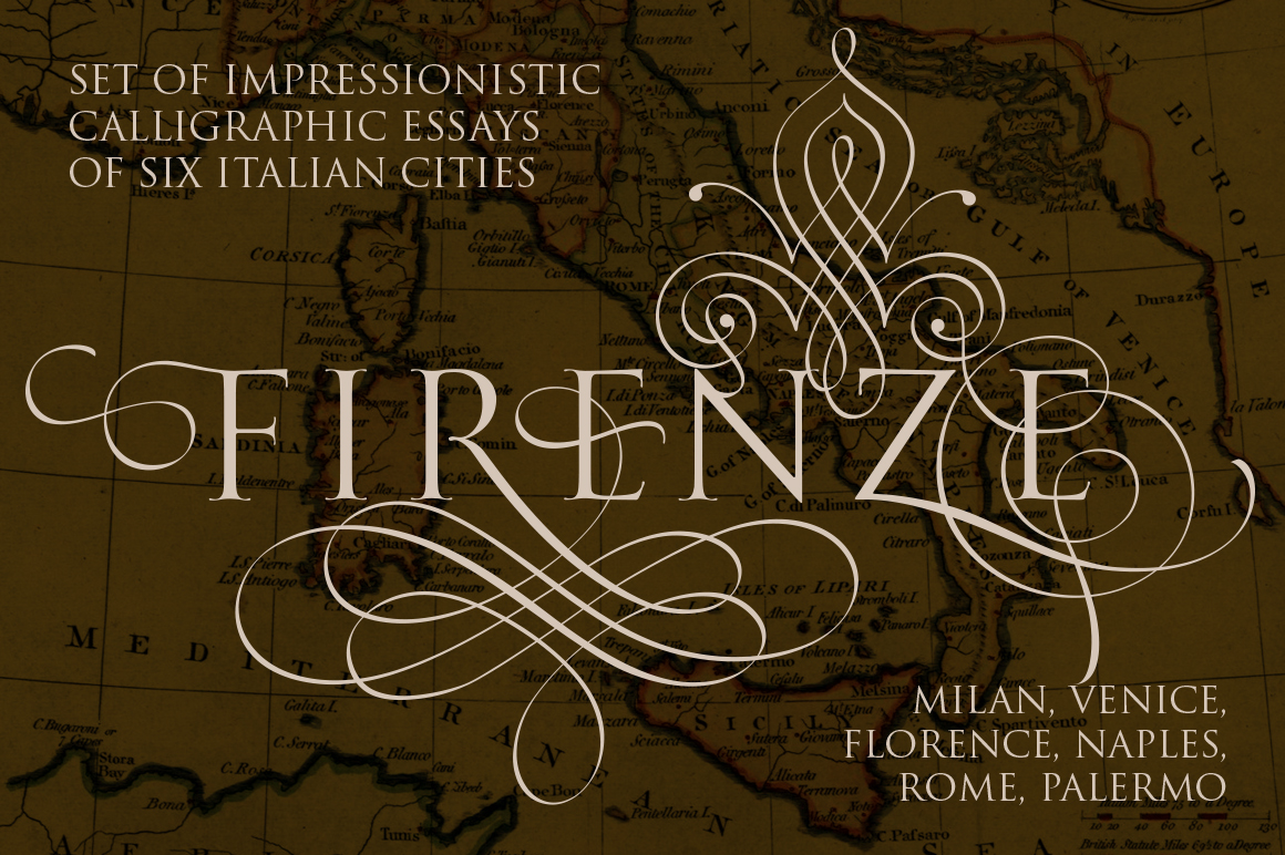 Calligraphic Italian cities Calligraphic Italian cities