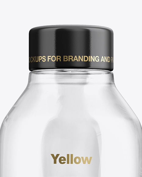 Glossy Bottle With Water Mockup