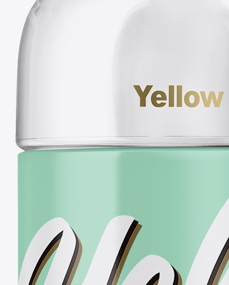 Glossy Bottle With Water Mockup