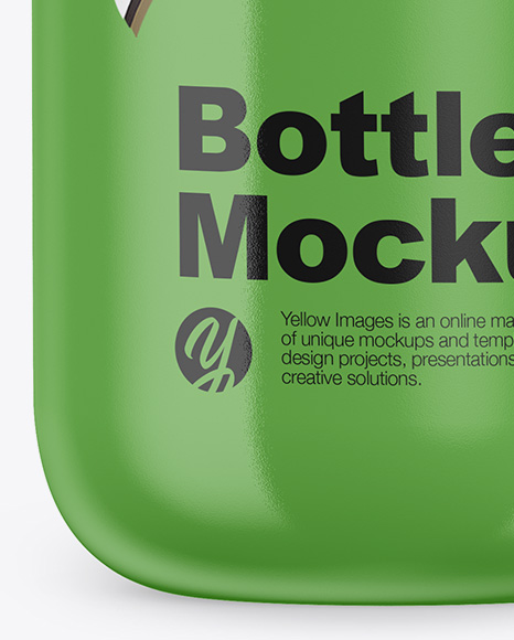 Glossy Bottle With Liquid Mockup