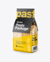 Ruote Pasta with Paper Label Mockup - Half Side View