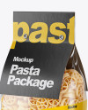 Ruote Pasta with Paper Label Mockup - Half Side View