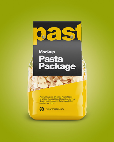 Fiocchi Rigati Pasta with Paper Label Mockup - Front View