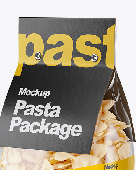 Fiocchi Rigati Pasta with Paper Label Mockup - Half Side View