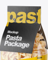 Farfalle Pasta with Paper Label Mockup - Half Side View