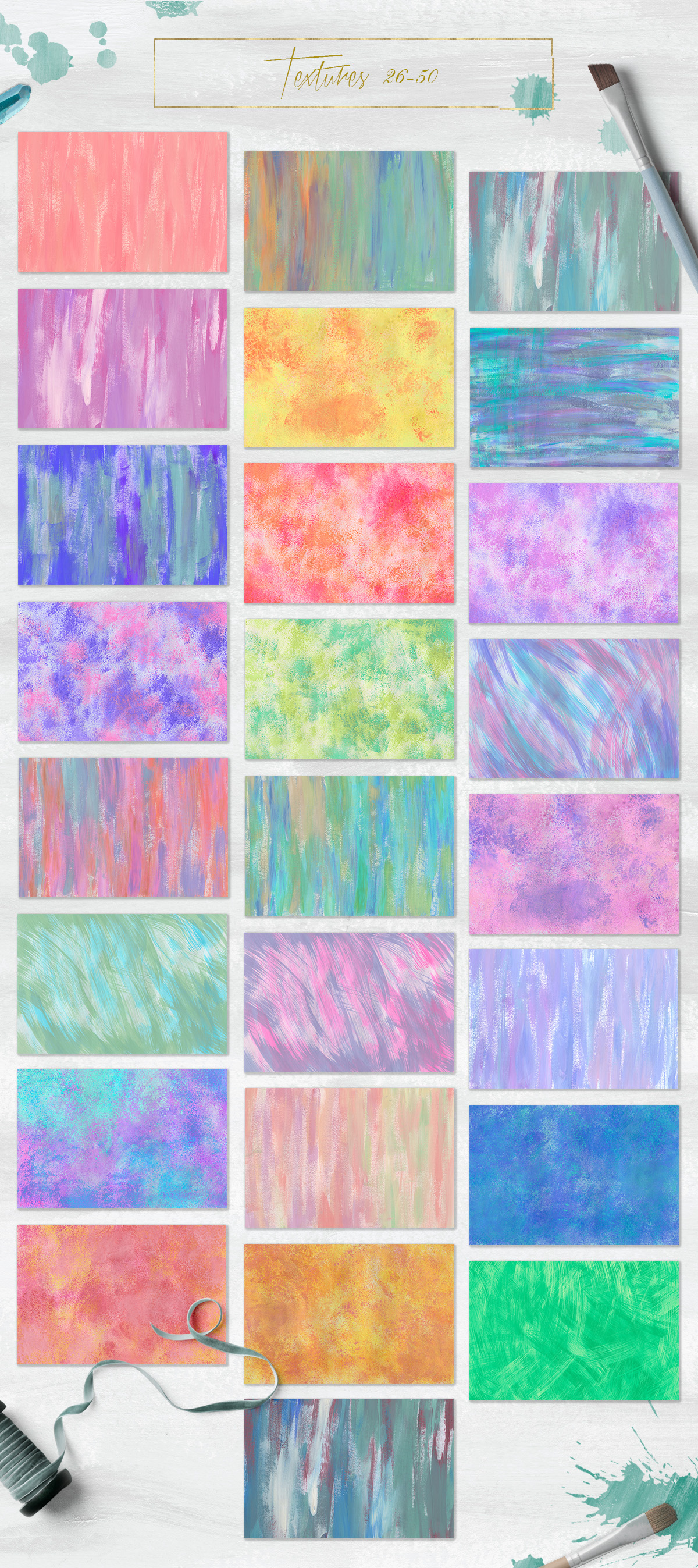 100 Bright Acrylic Textures