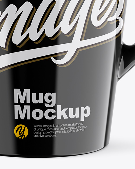 Glossy Mug w/ Cap Mockup - Front View