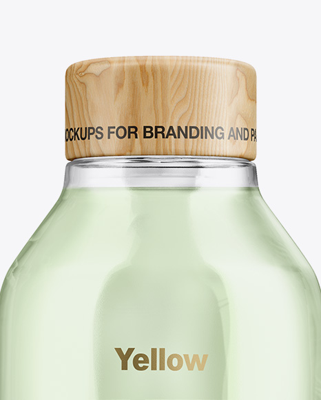 Glass Bottle With Liquid Mockup
